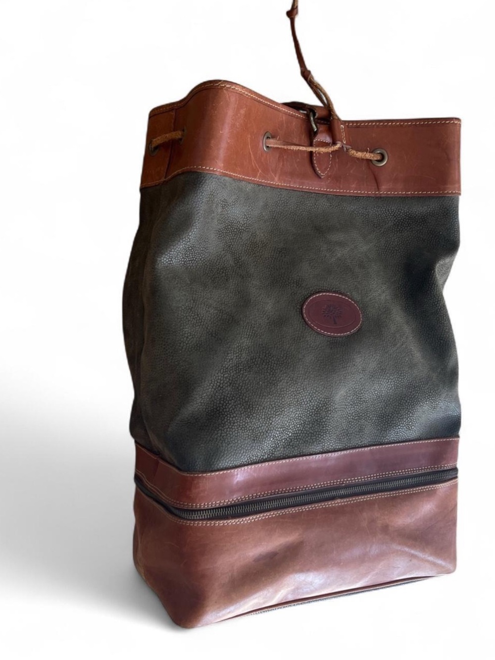Mulberry - Vintage Leather & Textured Leather Backpack / Drawstring Bucket Bag